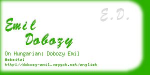 emil dobozy business card